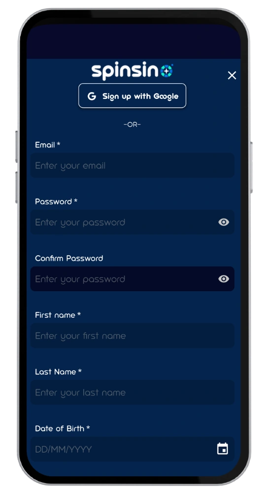 Spinsino register